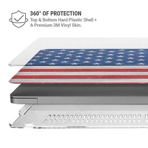 American Flag Distressed MacBook Pro 16in (2021-25) Case plus Skin