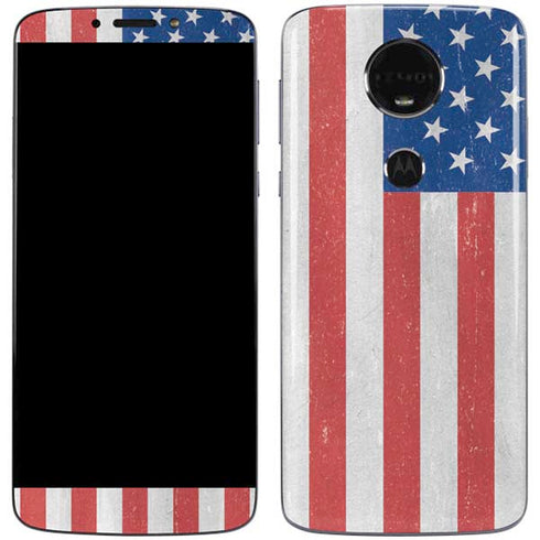 American Flag Distressed Moto E5 Plus Skin