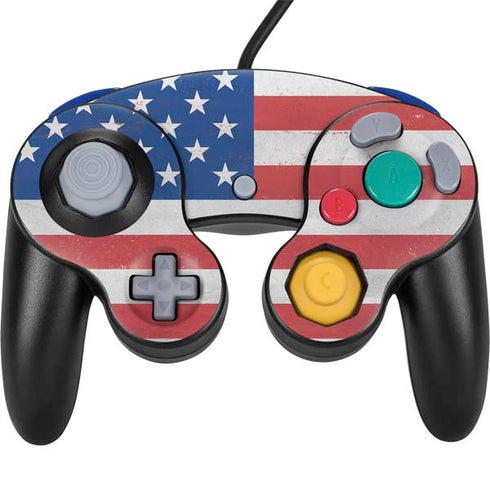 American Flag Distressed Nintendo GameCube Controller Skin