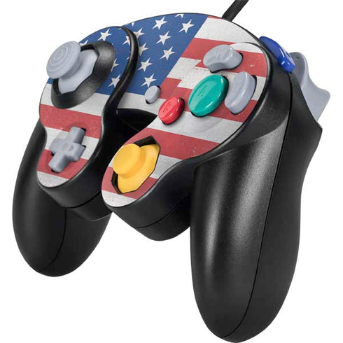 American Flag Distressed Nintendo GameCube Controller Skin