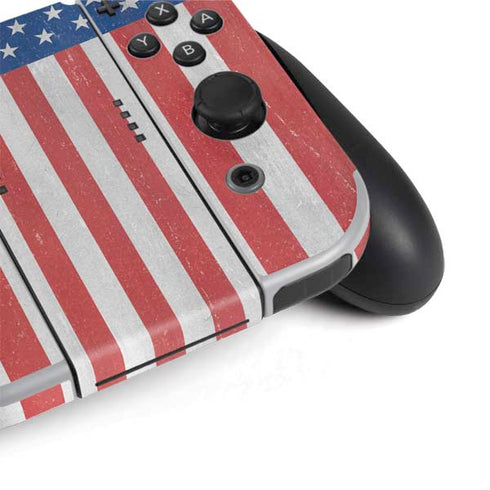 American Flag Distressed Nintendo Switch OLED (2021) Skin