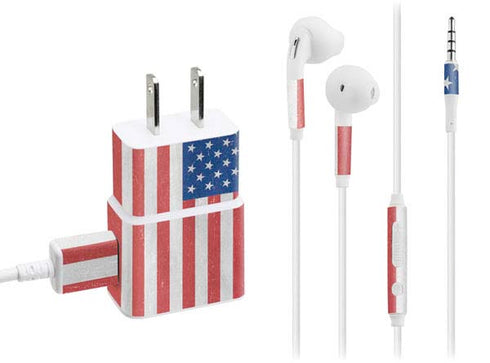 American Flag Distressed Phone Charger Skin