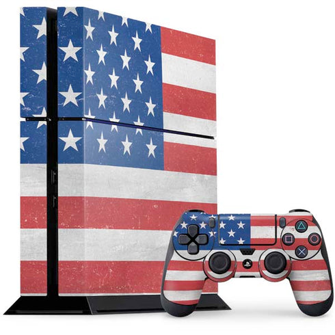 American Flag Distressed PS4 Console and Controller Bundle Skin