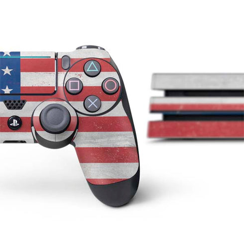 American Flag Distressed PS4 Pro Bundle Skin
