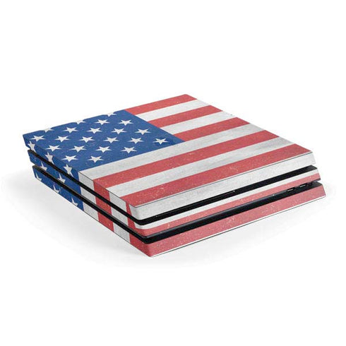 American Flag Distressed PS4 Pro Console Skin
