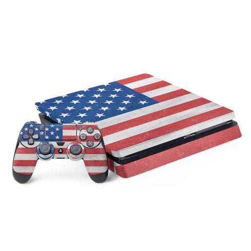 American Flag Distressed PS4 Slim Bundle Skin