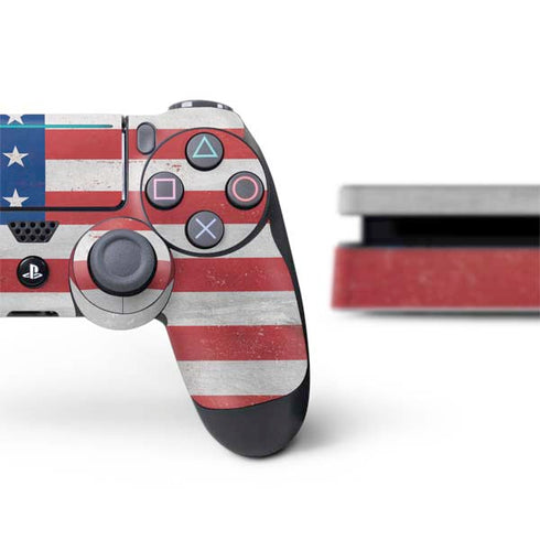 American Flag Distressed PS4 Slim Bundle Skin