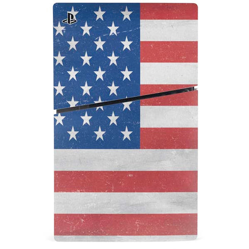 American Flag Distressed PS5 Slim Disk Bundle Skin