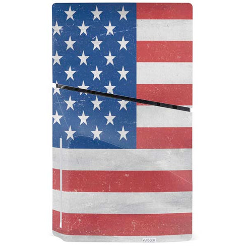 American Flag Distressed PS5 Slim Disk Console Skin