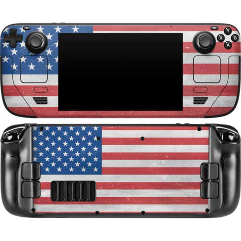 American Flag Distressed Steam Deck Handheld Gaming Computer Skin
