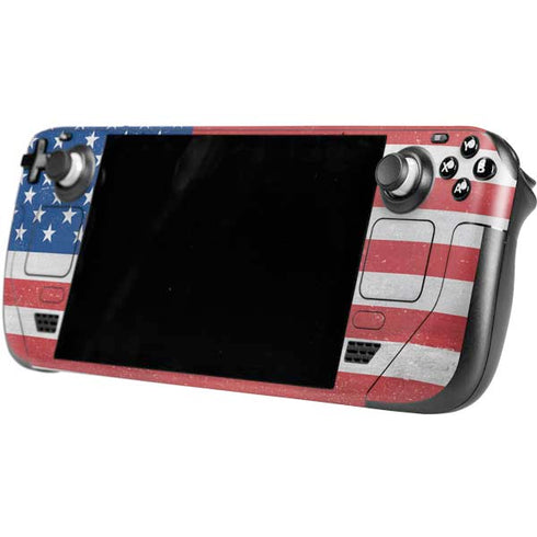 American Flag Distressed Steam Deck Handheld Gaming Computer Skin
