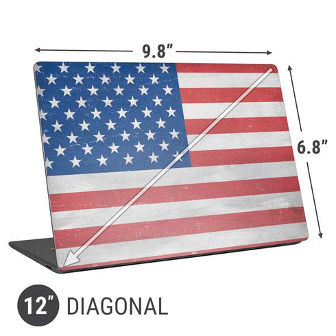 American Flag Distressed Universal Laptop 12in (9.8 x 6.8in) Skin