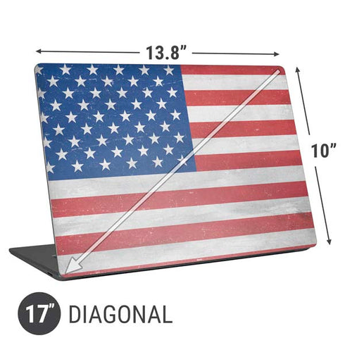 American Flag Distressed Universal Laptop 17in (13.8 x 10in) Skin