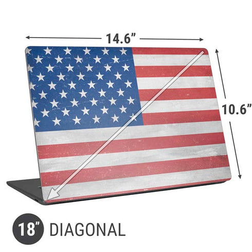 American Flag Distressed Universal Laptop 18in (14.6 x 10.6in) Skin