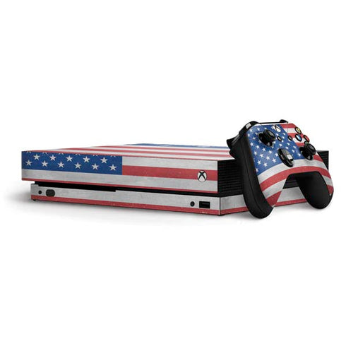 American Flag Distressed Xbox One X Bundle Skin