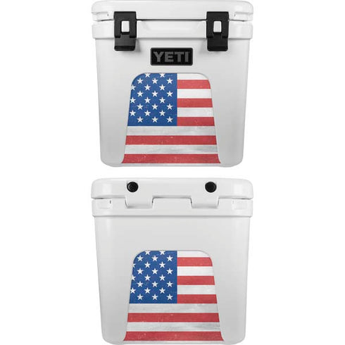 American Flag Distressed YETI Roadie 24 Hard Cooler Skin