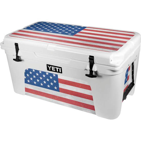 American Flag Distressed YETI Tundra 65 Hard Cooler Skin