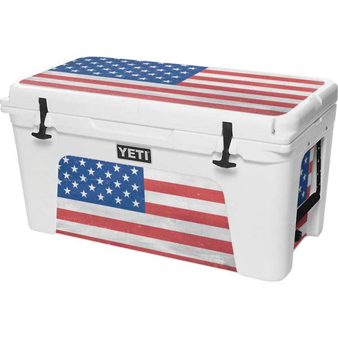American Flag Distressed YETI Tundra 75 Hard Cooler Skin