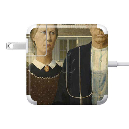 Grant Wood American Gothic 85W Power Adapter (15 and 17 inch MacBook Pro Charger) Skin