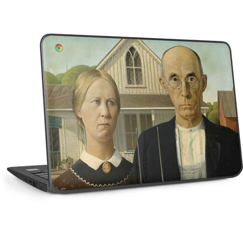 Grant Wood American Gothic HP Chromebook Skin