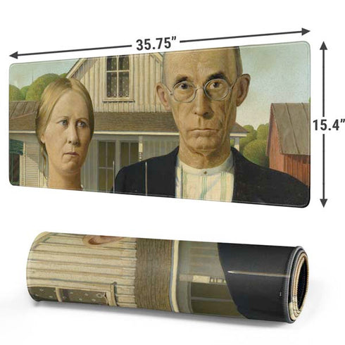 Grant Wood American Gothic Gaming Mouse Pad