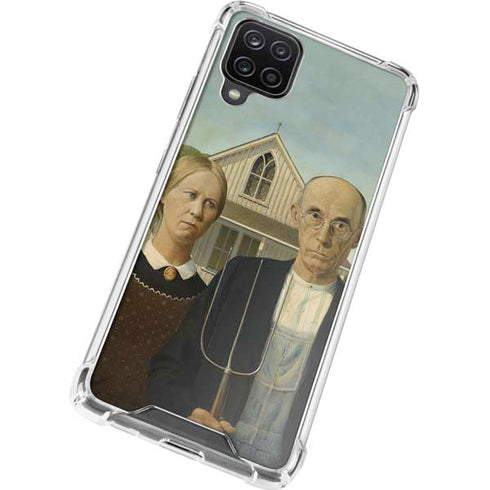 Grant Wood American Gothic Galaxy A12 Clear Case