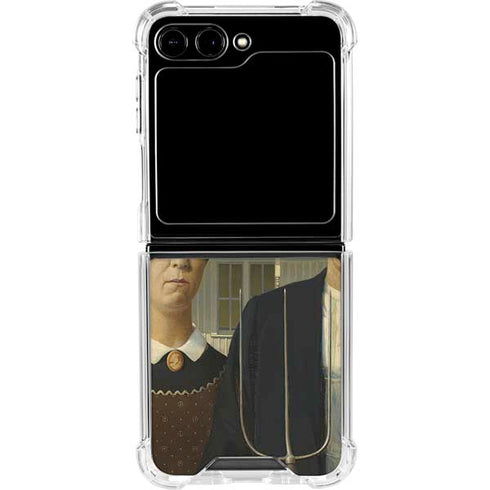 Grant Wood American Gothic Galaxy Z Flip5 5G Clear Case