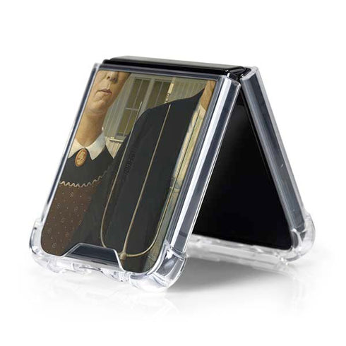 Grant Wood American Gothic Galaxy Z Flip5 5G Clear Case