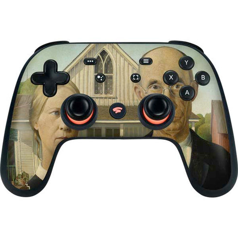 Grant Wood American Gothic Google Stadia Controller Skin