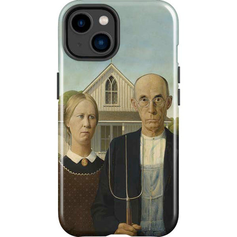 Grant Wood American Gothic iPhone 15 Plus Impact Case