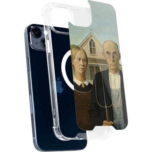 Grant Wood American Gothic iPhone 15 Plus MagSafe Case