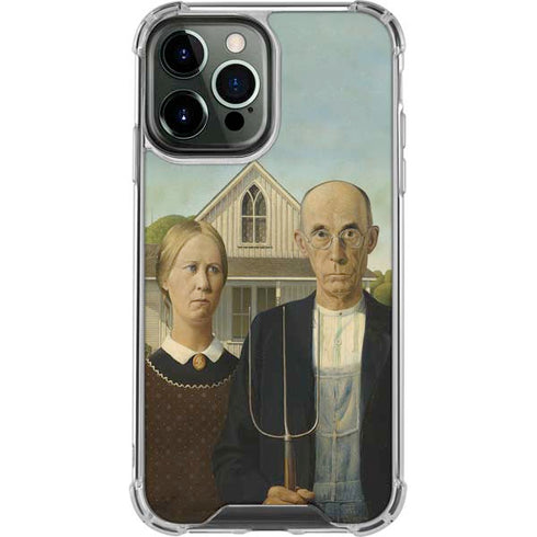 Grant Wood American Gothic iPhone 14 Pro Max Clear Case