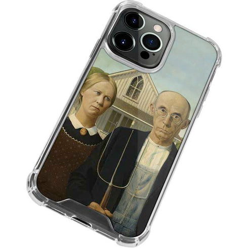 Grant Wood American Gothic iPhone 15 Pro Max Clear Case
