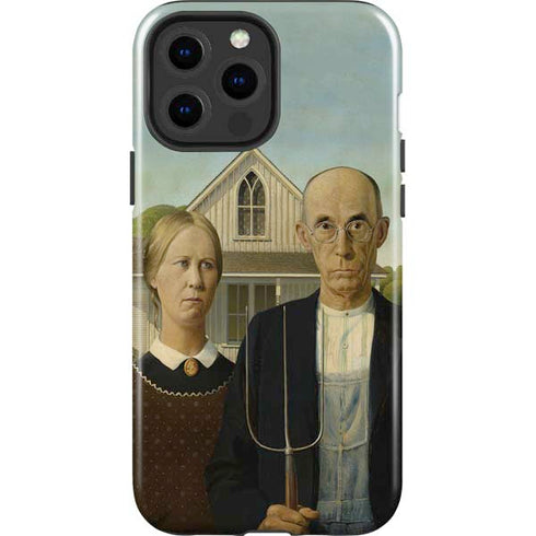 Grant Wood American Gothic iPhone 15 Pro Max Impact Case