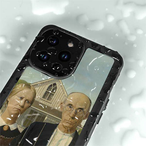 Grant Wood American Gothic iPhone 14 Pro Max Waterproof Case