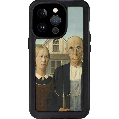 Grant Wood American Gothic iPhone 14 Pro Waterproof Case