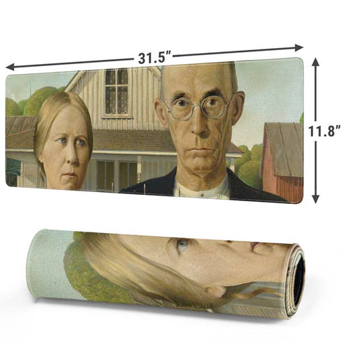 Grant Wood American Gothic Gaming Mouse Pad