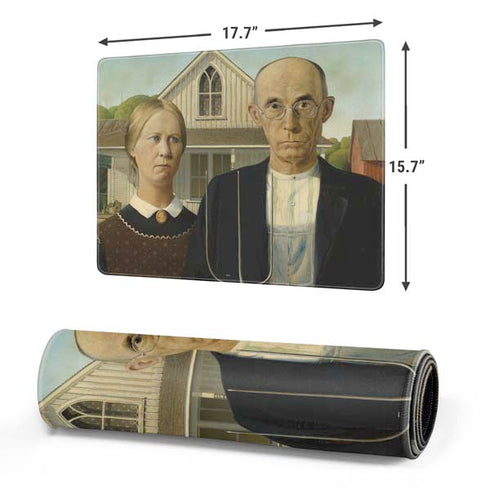 Grant Wood American Gothic Gaming Mouse Pad