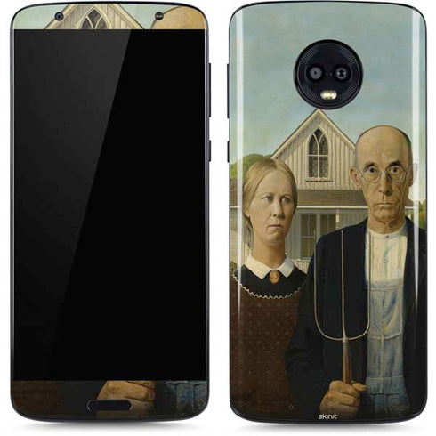 Grant Wood American Gothic Moto G6 Skin