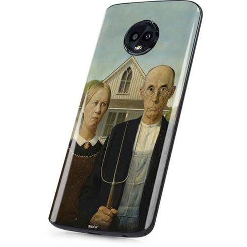 Grant Wood American Gothic Moto G6 Skin