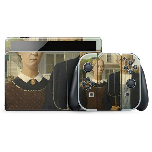 Grant Wood American Gothic Nintendo Switch OLED (2021) Skin