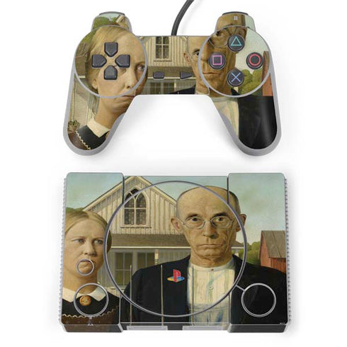 Grant Wood American Gothic PlayStation Classic Bundle Skin
