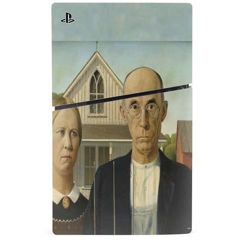 Grant Wood American Gothic PS5 Slim Digital Edition Bundle Skin