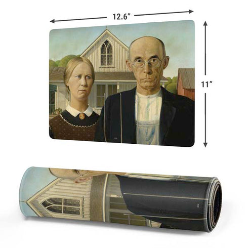 Grant Wood American Gothic Gaming Mouse Pad