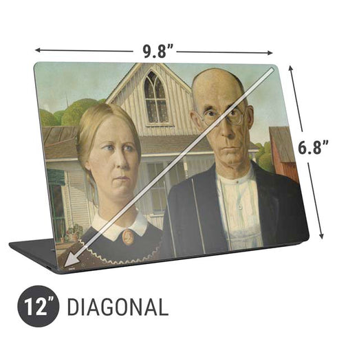 Grant Wood American Gothic Universal Laptop 12in (9.8 x 6.8in) Skin