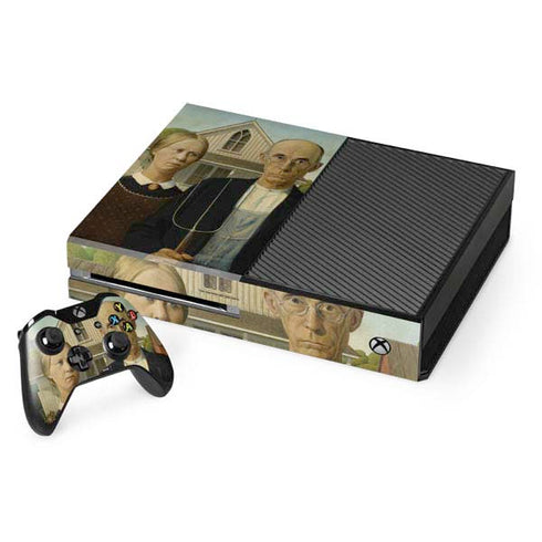 Grant Wood American Gothic Xbox One Console and Controller Bundle Skin