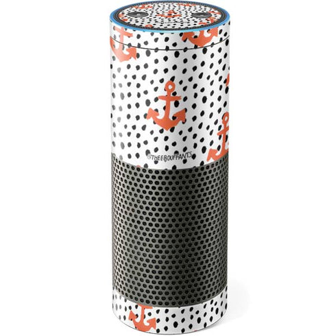 Bouffants and Broken Hearts Anchors and Dots Amazon Echo Skin