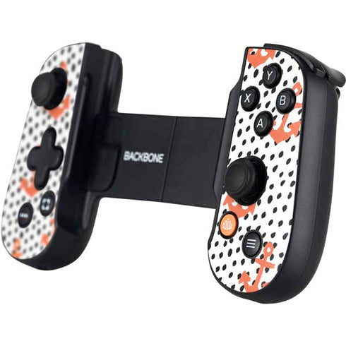 Bouffants and Broken Hearts Anchors and Dots Backbone One for iPhone Game Controller Skin