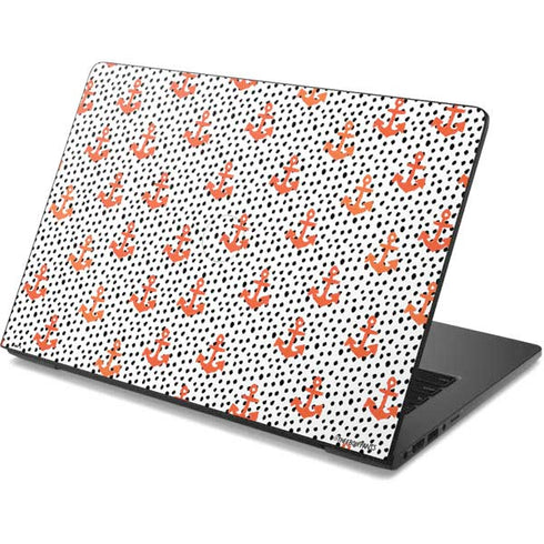 Bouffants and Broken Hearts Anchors and Dots Dell Chromebook Skin