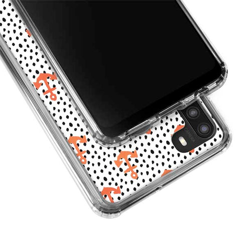 Bouffants and Broken Hearts Anchors and Dots Galaxy A21 Clear Case